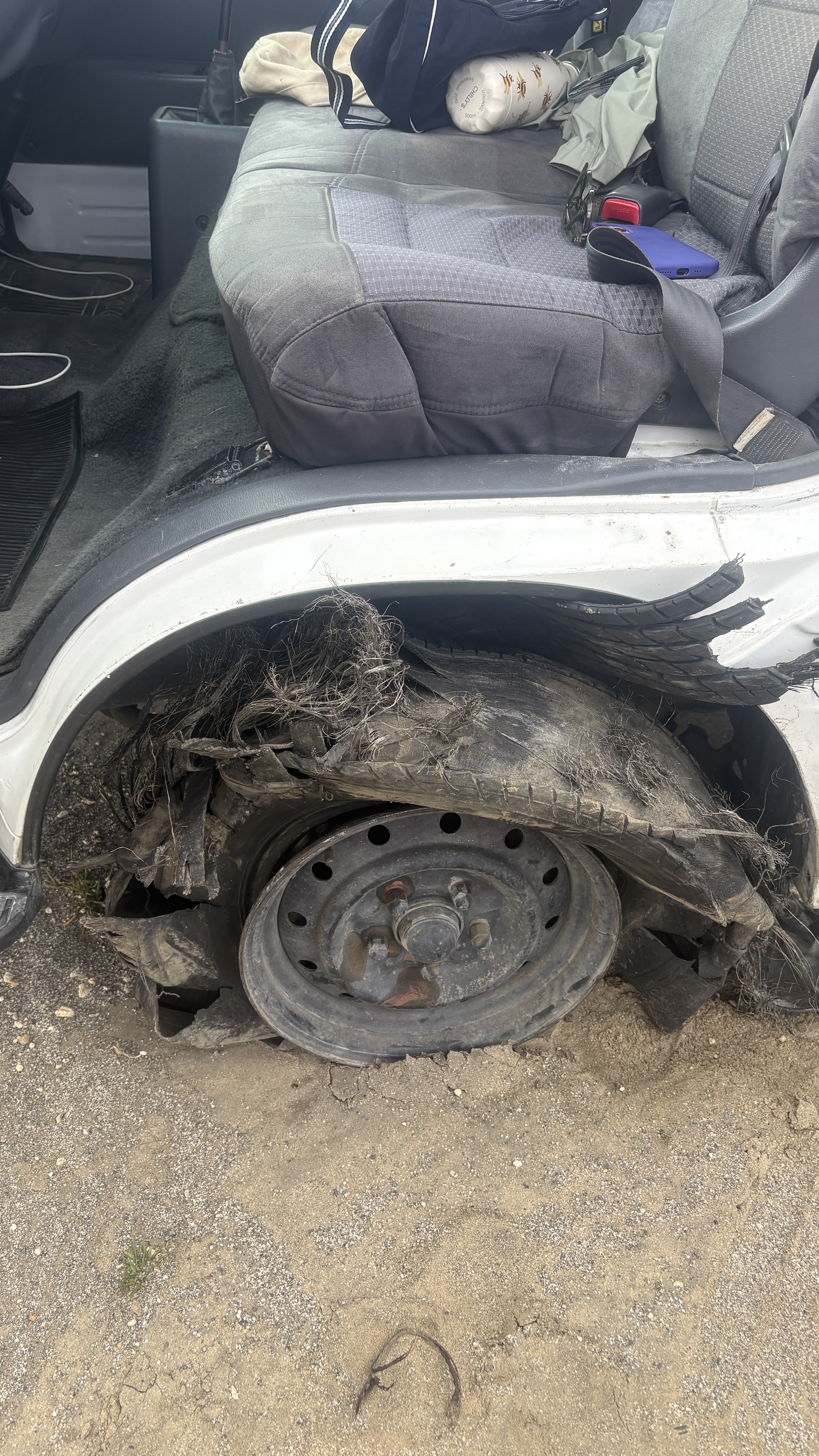 a busted tyre